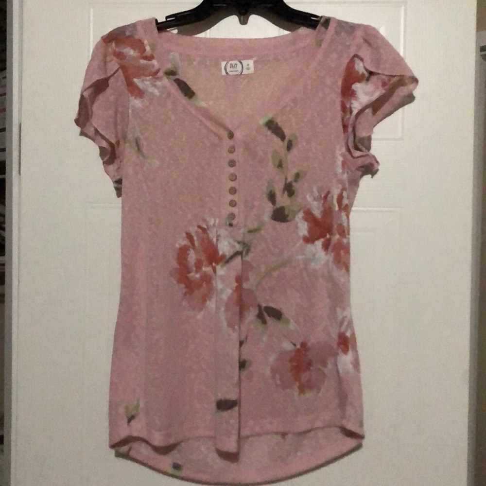 Floral Flutter Sleeve Top